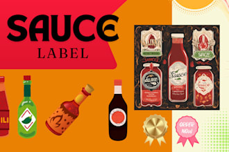 design sauce label and jar label design
