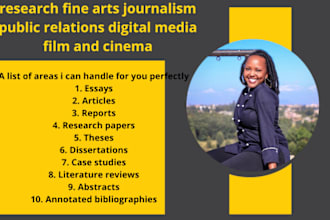 research fine arts journalism public relations digital media film and cinema