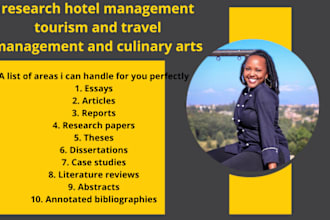 research hotel management tourism and travel management and culinary arts