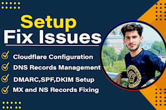 setup cloudflare fix dns cname dmarc spf dkim and mx records