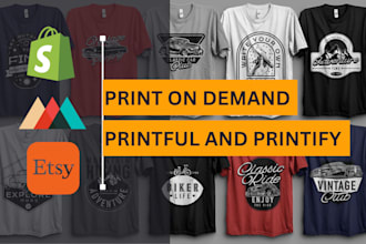 design t shirts for ebay and etsy print on demand printful and printify