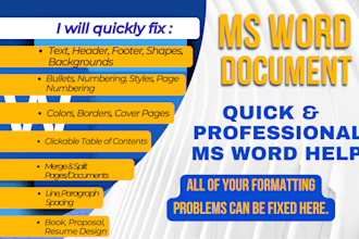 quick and professional ms word help