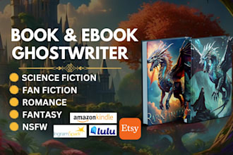 ghostwrite fantasy fanfic fanfiction science fiction romance book cover for kdp