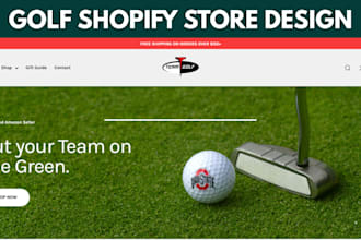 design a high converting golf shopify store or golf accessories website