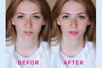 do skin retouching, background remove, object remove