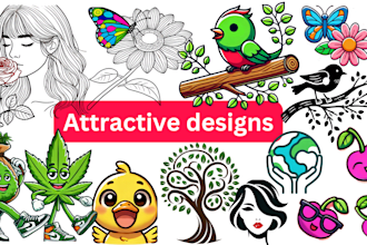 do clip art, sticker design clipart, flat vector line art character illustration