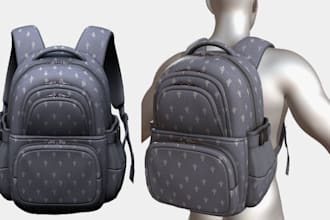 do 3d model backpack 3d design 3d bag animation