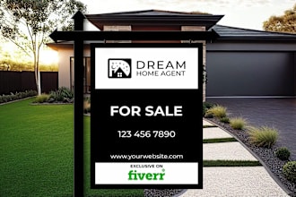 design real estate yard sign, signage, billboard and vinyl banner