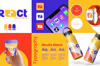 do minimalist logo and brand identity with complete branding