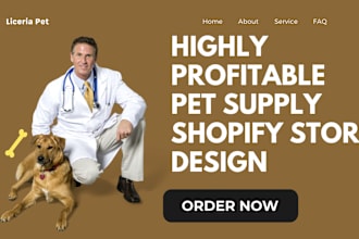 design profitable pet supply shopify store pet food shopify store pet website