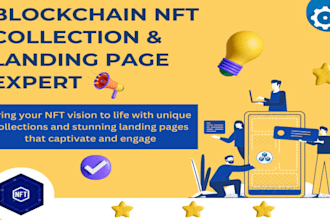 make nft website and nft marketplace landing page or nft collection creation