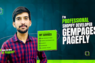 do shopify store design, page design with gem pages, pagefly