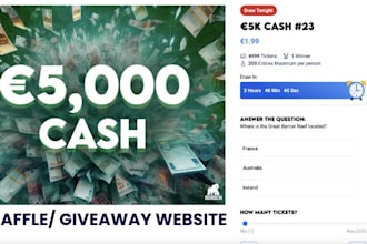 raffle website competition website giveaway website event wix raffle ticket