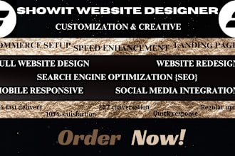 create elegant showit website, showit customization, showit design