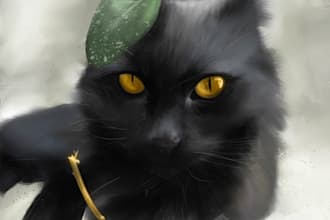 paint a pet portrait for you, no ai