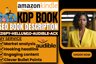 craft a catchy kdp book description, amazon kindle book description, book blurb