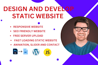 build responsive static html landing page psd css hugo website