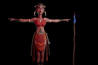 design vrm model file character, asset for nifty island, panda3d, game character