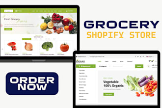 design 7 figure grocery shopify store food website restaurant dropshipping store