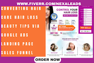 generate converting hair care leads hair loss beauty tips landing page funnel