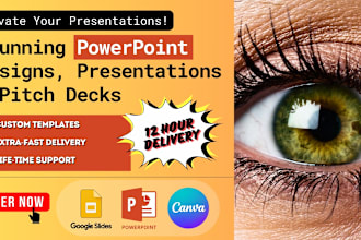 design professional powerpoint presentations, canva, google slides, pitch decks