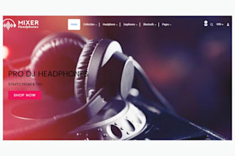 design wireless headphone shopify store electronics store wireless headset store