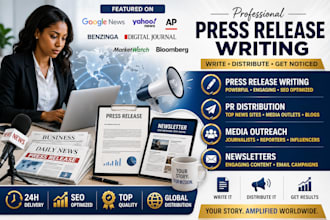 draft press release writing, submit press release, PR distribution, newsletters