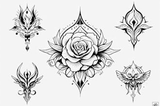design vintage tattoo in black and white styles