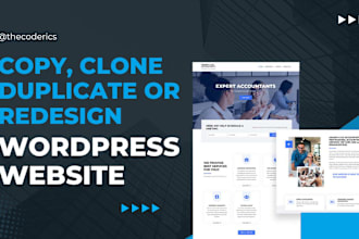 copy, clone, duplicate or redesign wordpress website using elementor