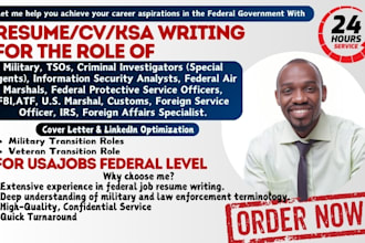 do resume for military tsos, special agents, federal air marshal role on usajobs
