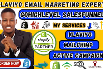 setup klaviyo email marketing flows for shopify ecommerce gohighlevel automation