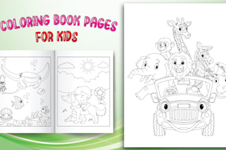 draw cute coloring book pages for children