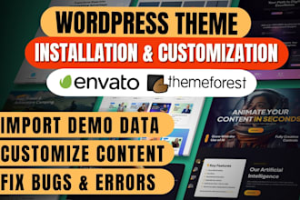 import, customize themeforest, envato wordpress theme