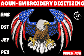 embroidery digitizing, logo, digitize image for embroidery in dst, emb file