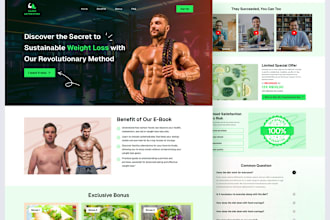 design weight loss website health and fitness landing page