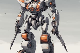 draw high quality robot, mecha concepts