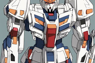 draw any gundam or mecha head with simple