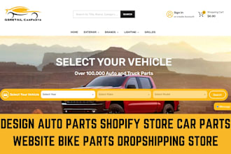 design auto parts shopify store car parts website bike parts dropshipping store