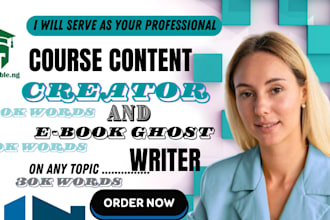 do ebook online course content  creation ghost ebook writer course curriculum