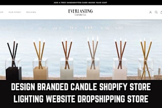 design branded candle shopify store lighting website dropshipping store