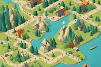 draw a unique vector or isometric map