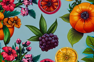 draw botanical illustrations of flowers, plants, fruits
