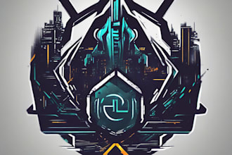 draw cyberpunk logo design for you