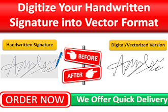 digitize your handwritten signatures into vector format