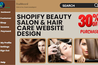 design beauty salon shopify store hair growth oil website hot hair brushes store