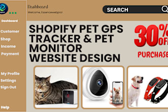 design pet gps tracker website pet monitor shopify store dropshipping
