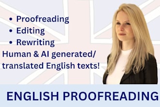 proofread and edit english texts and translations as a professional writer