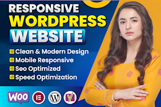 build responsive wordpress website design website development using elementor