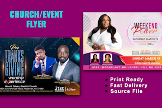 design creative and affordable church flyers in 4hours