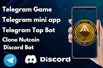 create telegram mini app, telegram mini game , tap game, tap bot, clone nutcoin